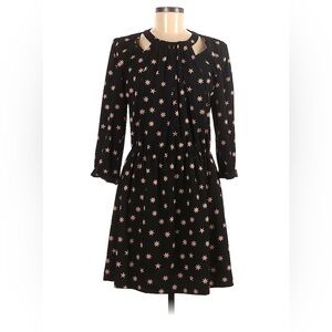 Sonia Rykiel black dress with cut outs star print long sleeve EU 40 US 10